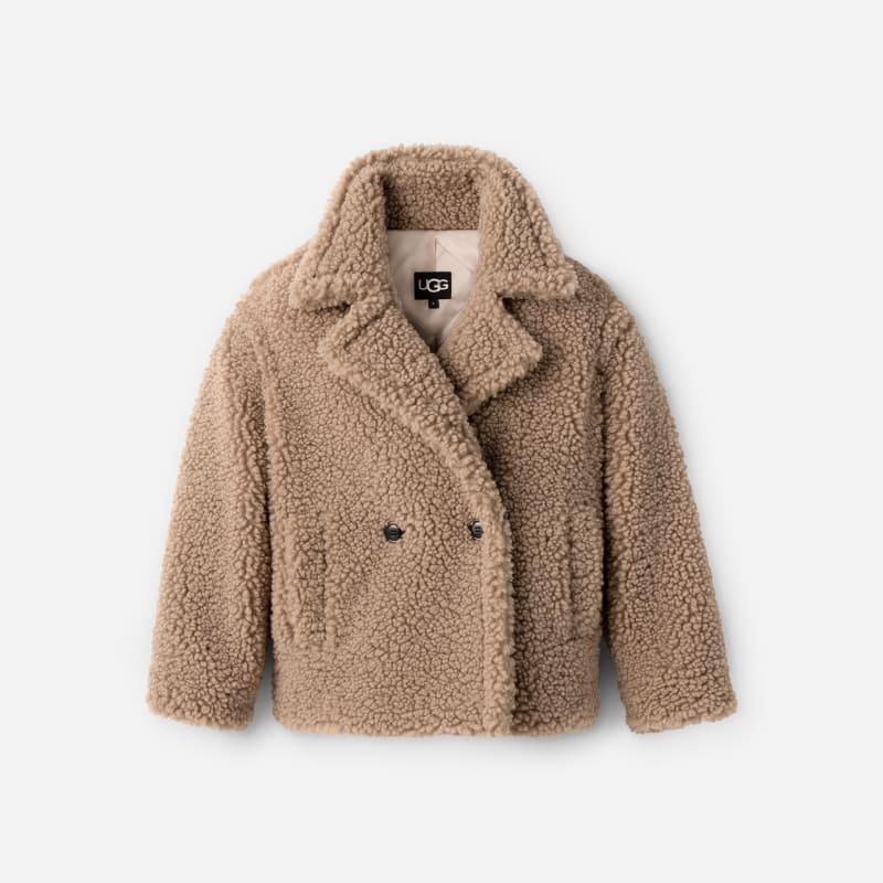 UGG Womens Gertrude Short Teddy Coat Faux Fur Product Image