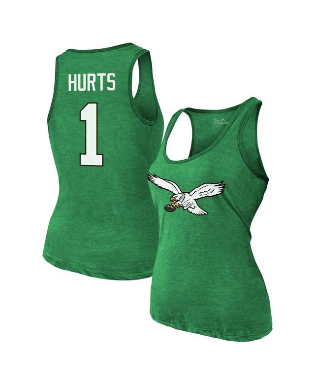 Womens Majestic Threads Jalen Hurts Kelly Philadelphia Eagles Name & Number Tri-Blend Tank Top Product Image