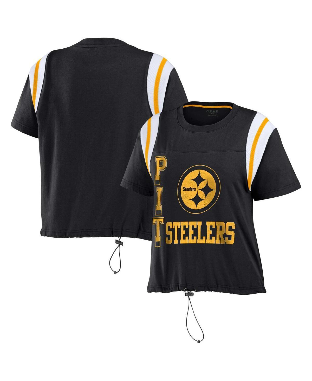 Womens WEAR by Erin Andrews Pittsburgh Steelers Cinched Colorblock T-Shirt Product Image