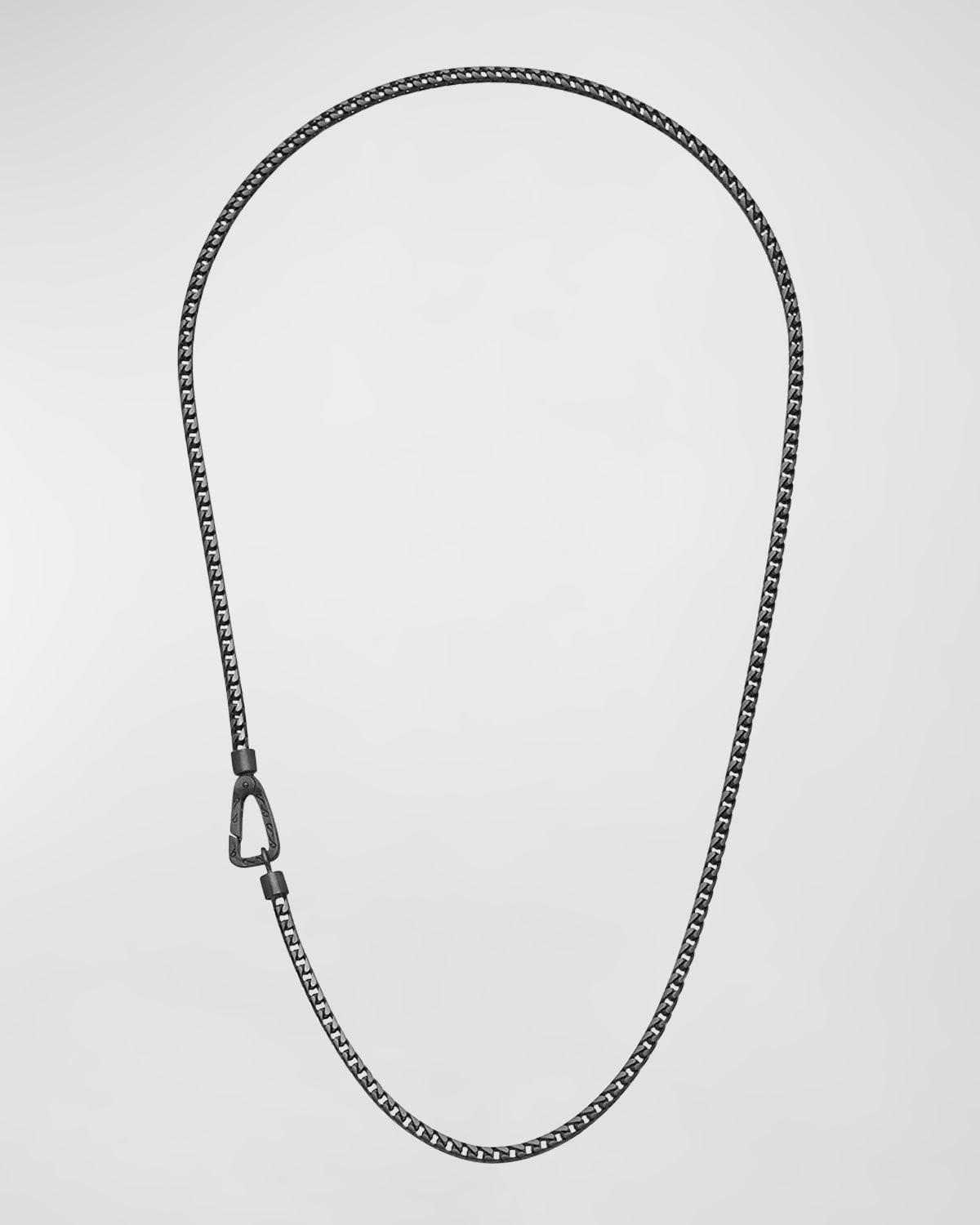 Mens Mesh Oxidized Silver Necklace, 22L Product Image