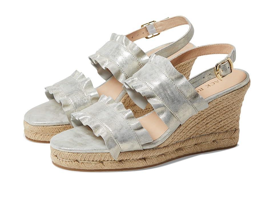 Jack Rogers Rosie Ruffle Wedge (Platinum) Women's Shoes Product Image