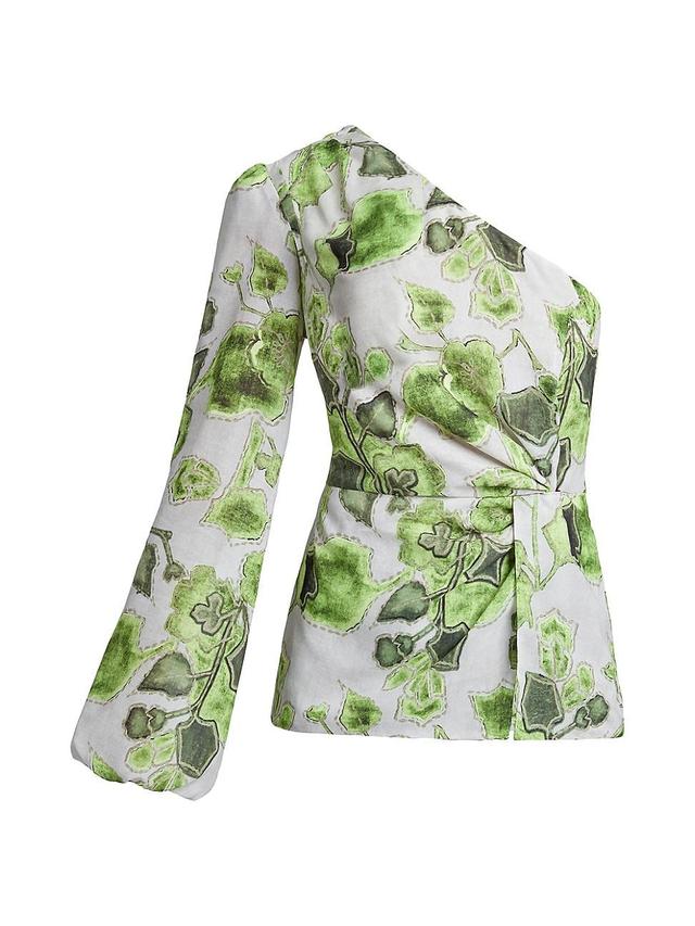 Womens Floral Georgette One-Shoulder Twist Blouse Product Image