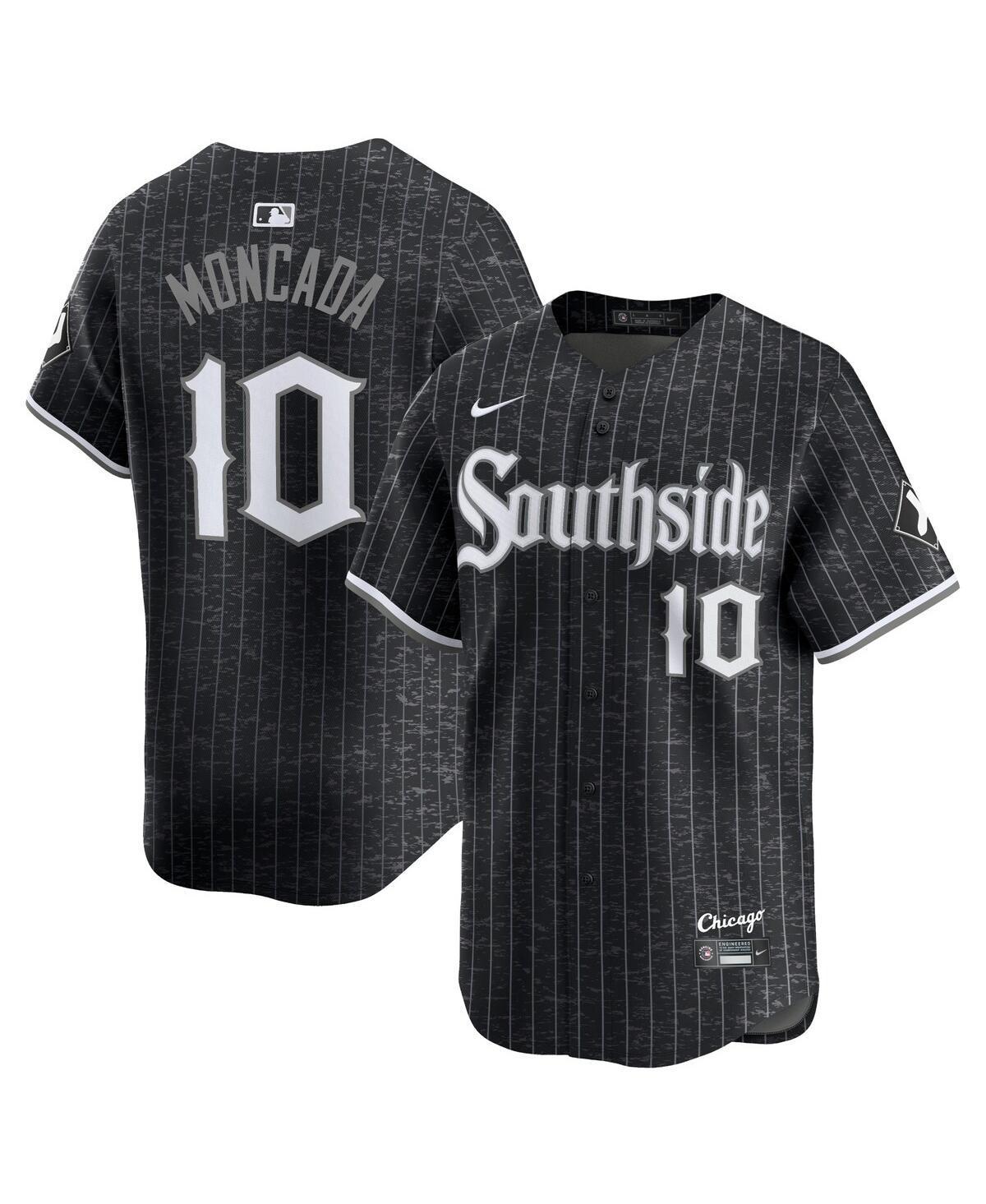 Nike Mens Yoan Moncada Black Chicago White Sox City Connect Player Jersey - White Product Image