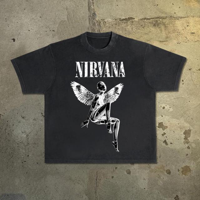 Nirvana Rebirth - Vintage Empty Mountain Base Print Acid Washed T-Shirt Product Image