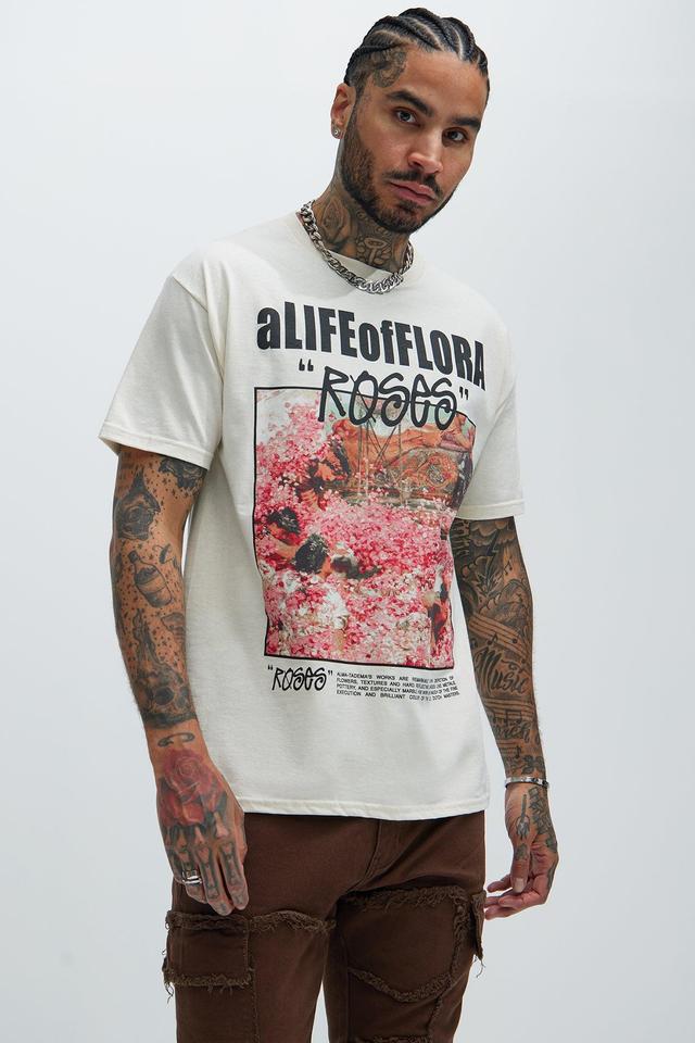 A Life Of Flora Short Sleeve Tee - Tan Product Image