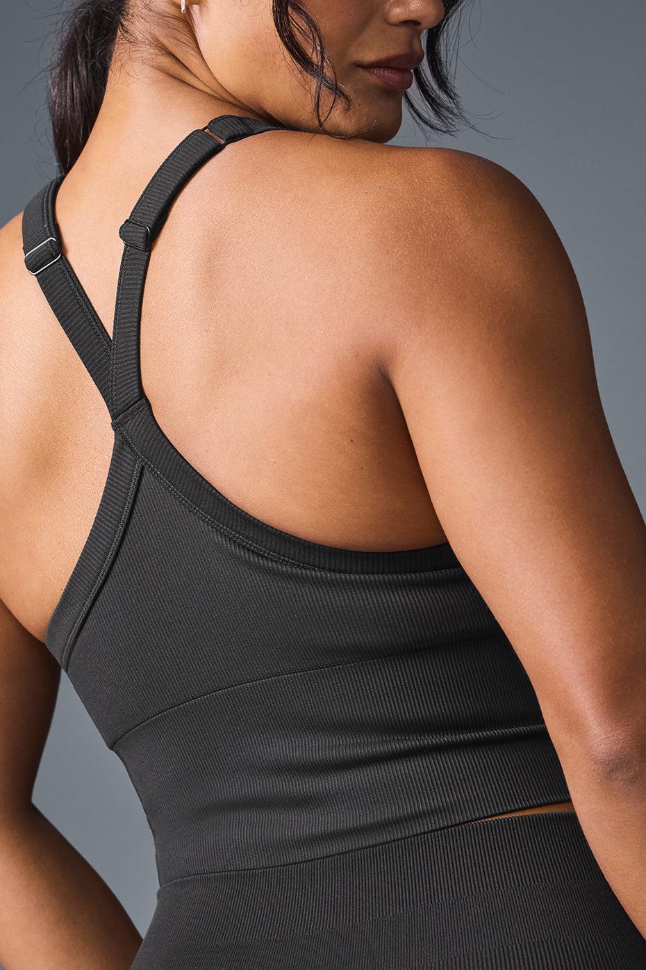 Seamless Ribbed Favorite Bra Tank - Black Female Product Image