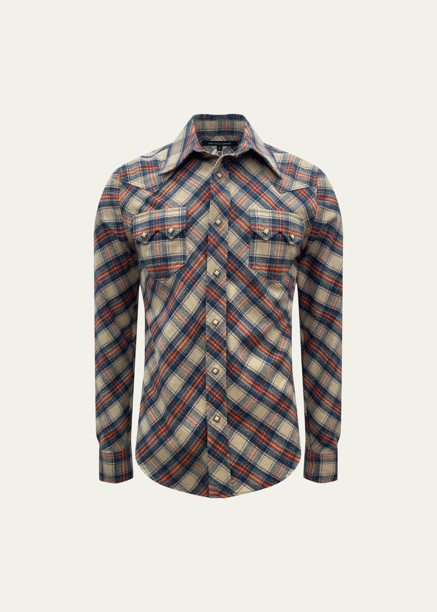 Mens Plaid Flannel Sport Shirt Product Image