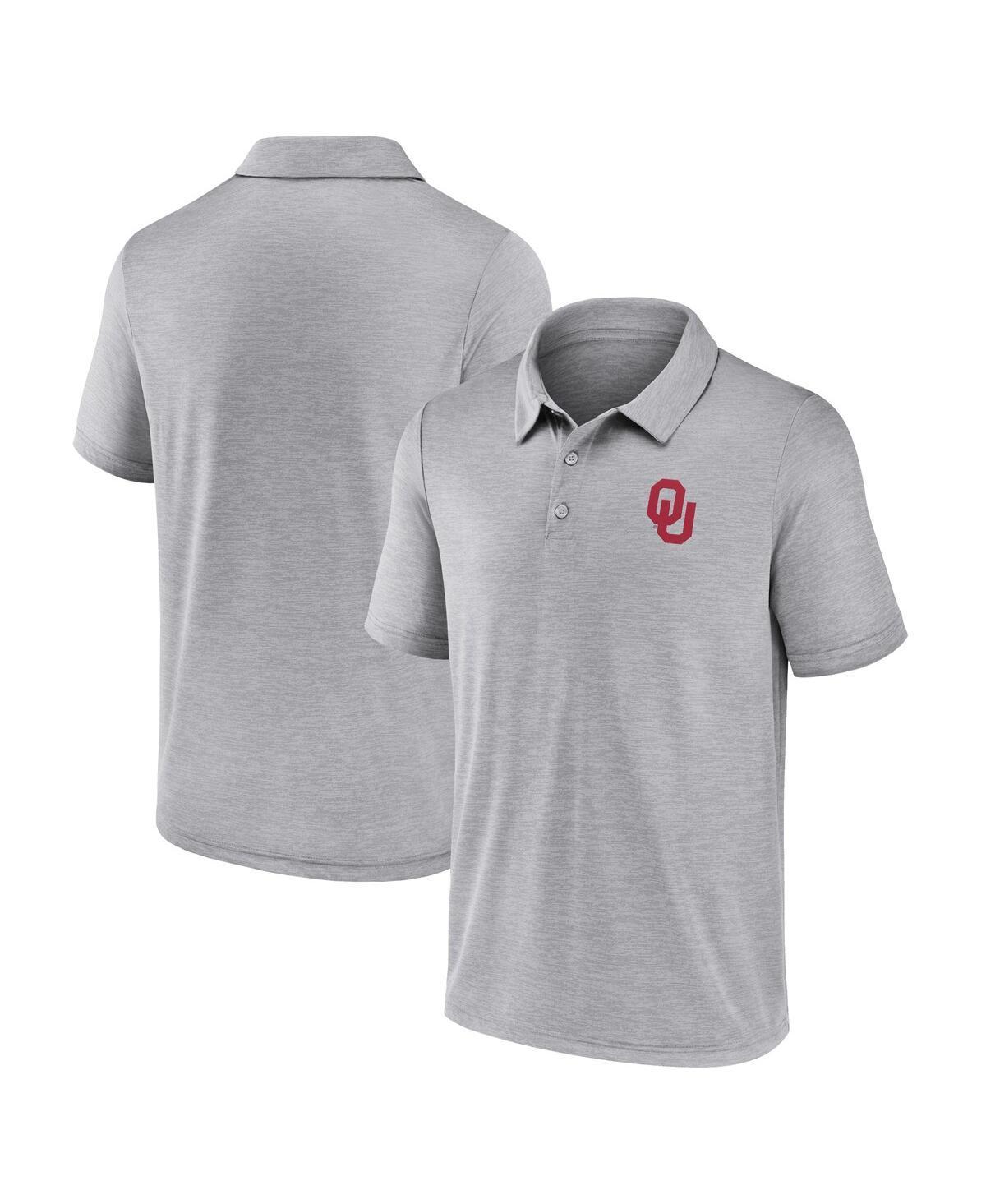 Mens Fanatics Gray Oklahoma Sooners Striated Primary Logo Polo Shirt Product Image