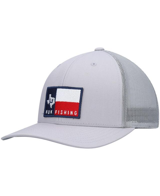 Mens Huk Gray Big State Trucker Snapback Hat Product Image