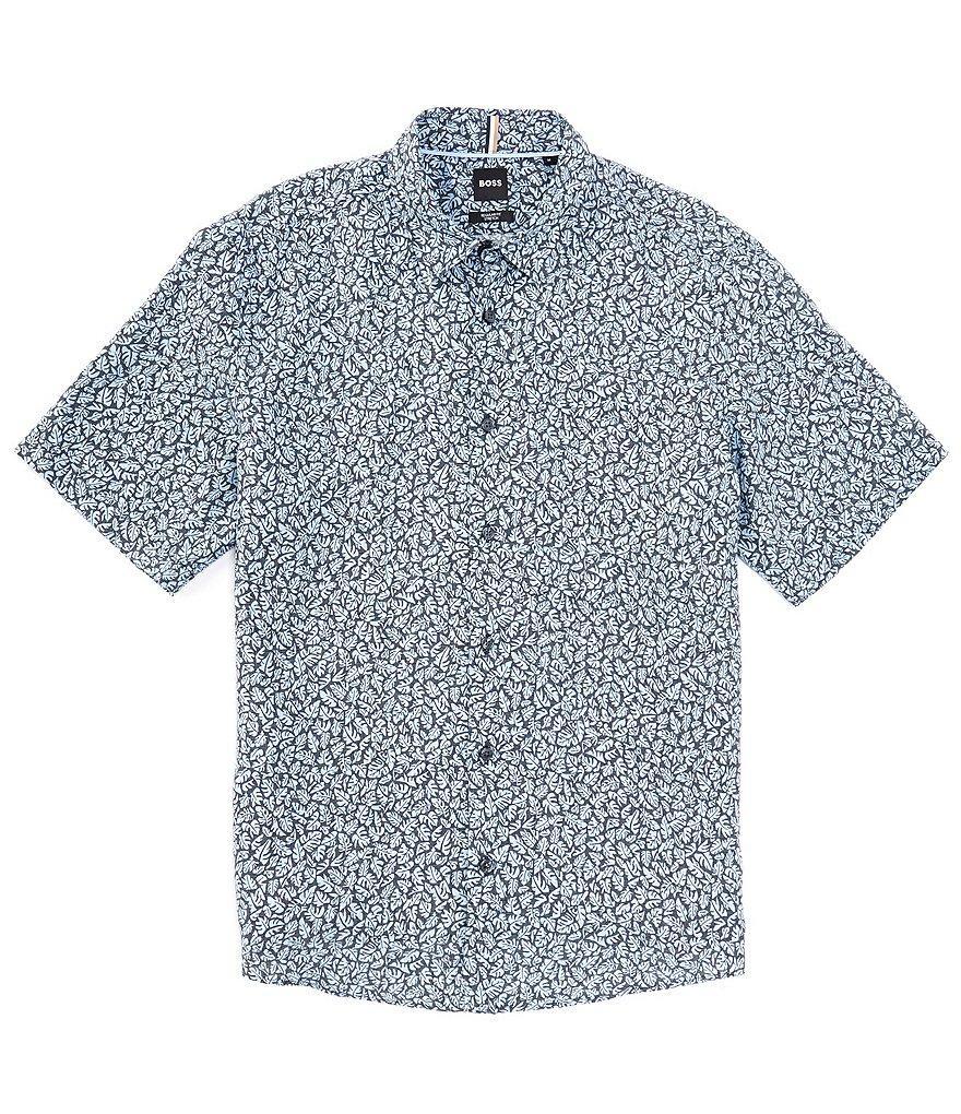 Hugo Boss BOSS Liam Linen Short Sleeve Woven Shirt Product Image