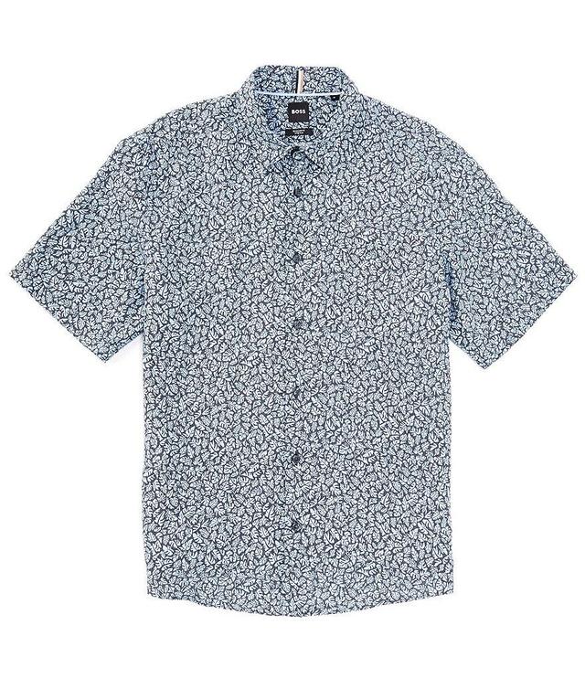 Hugo Boss BOSS Liam Linen Short Sleeve Woven Shirt Product Image