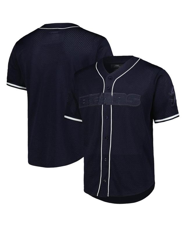 Pro Standard Mens Navy Chicago Bears Triple Tonal Mesh Button-Up Shirt Product Image