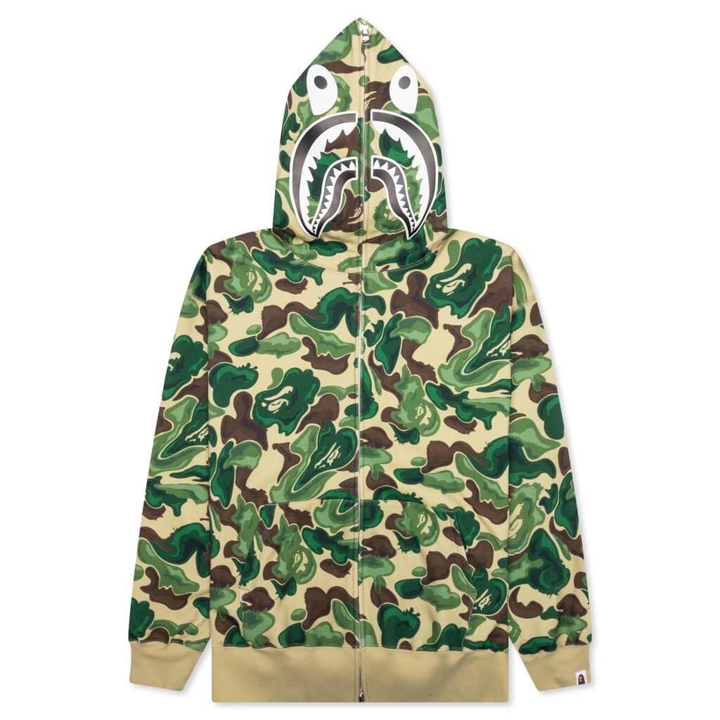 Bape Art Camo Shark Hoodie - Green Male Product Image