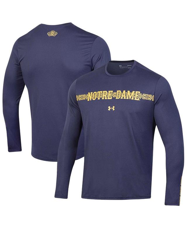 Mens Under Armour Notre Dame Fighting Irish 2023 Aer Lingus College Football Classic Performance Long Sleeve T-Shirt Blue Product Image