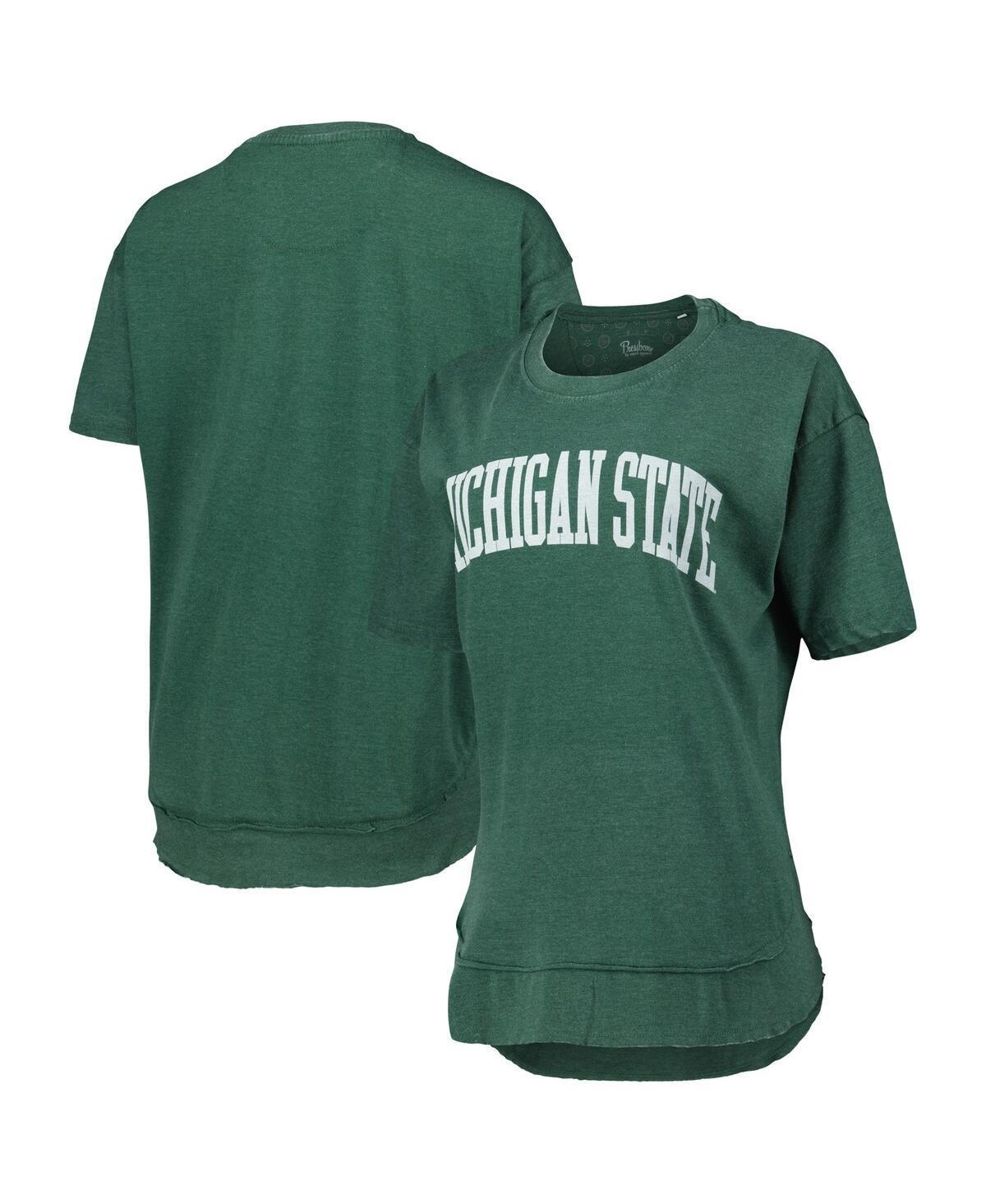 Womens Pressbox Heathered Michigan State Spartans Arch Poncho T-Shirt Product Image