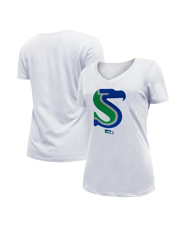 Womens New Era Seattle Seahawks City Originals V-Neck T-Shirt Product Image