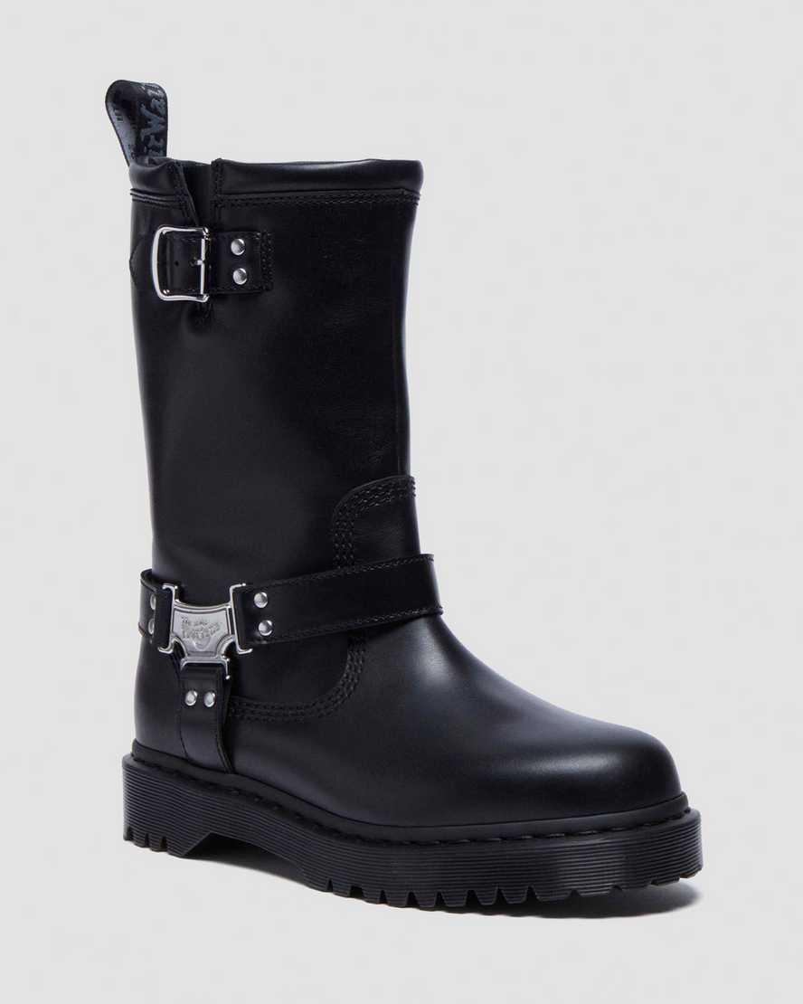 DR MARTENS Anistone Hi Leather Biker Boots Product Image