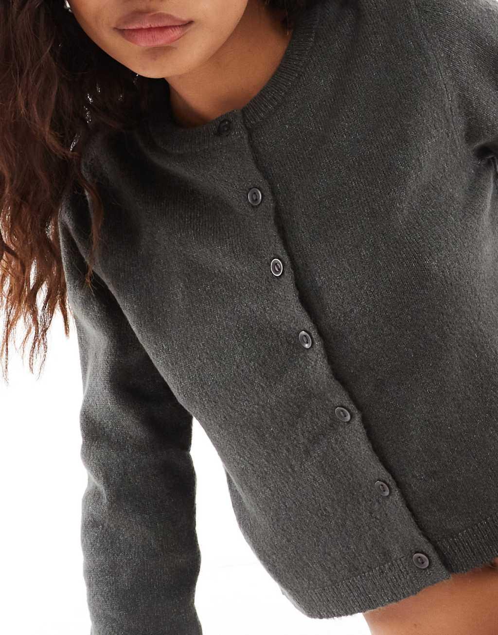 COLLUSION knit cardigan in charcoal gray Product Image