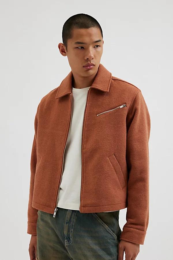 Standard Cloth Solid Brushed Zip Jacket Mens at Urban Outfitters Product Image