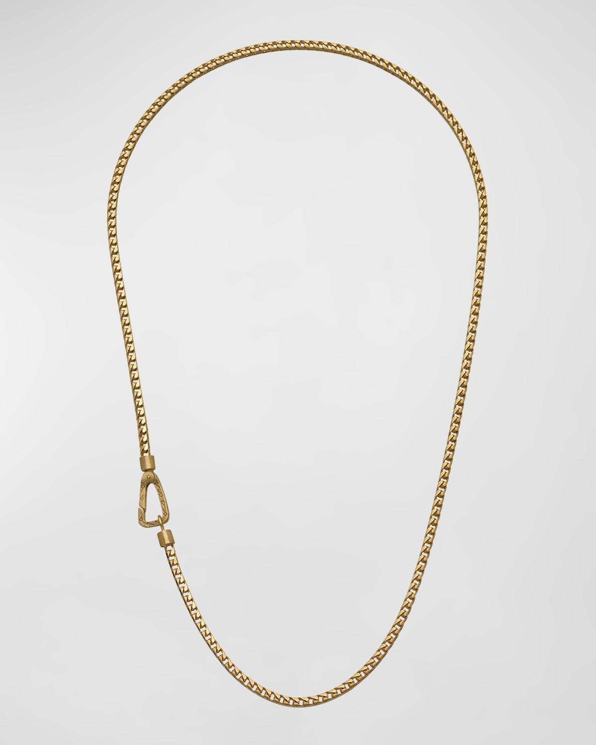 Mens Mesh Yellow Gold Plated Silver Necklace with Matte Chain, 24L Product Image