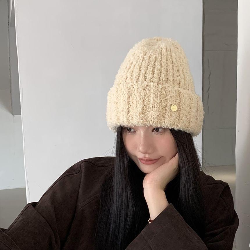 Metal Disc Knit Beanie Product Image