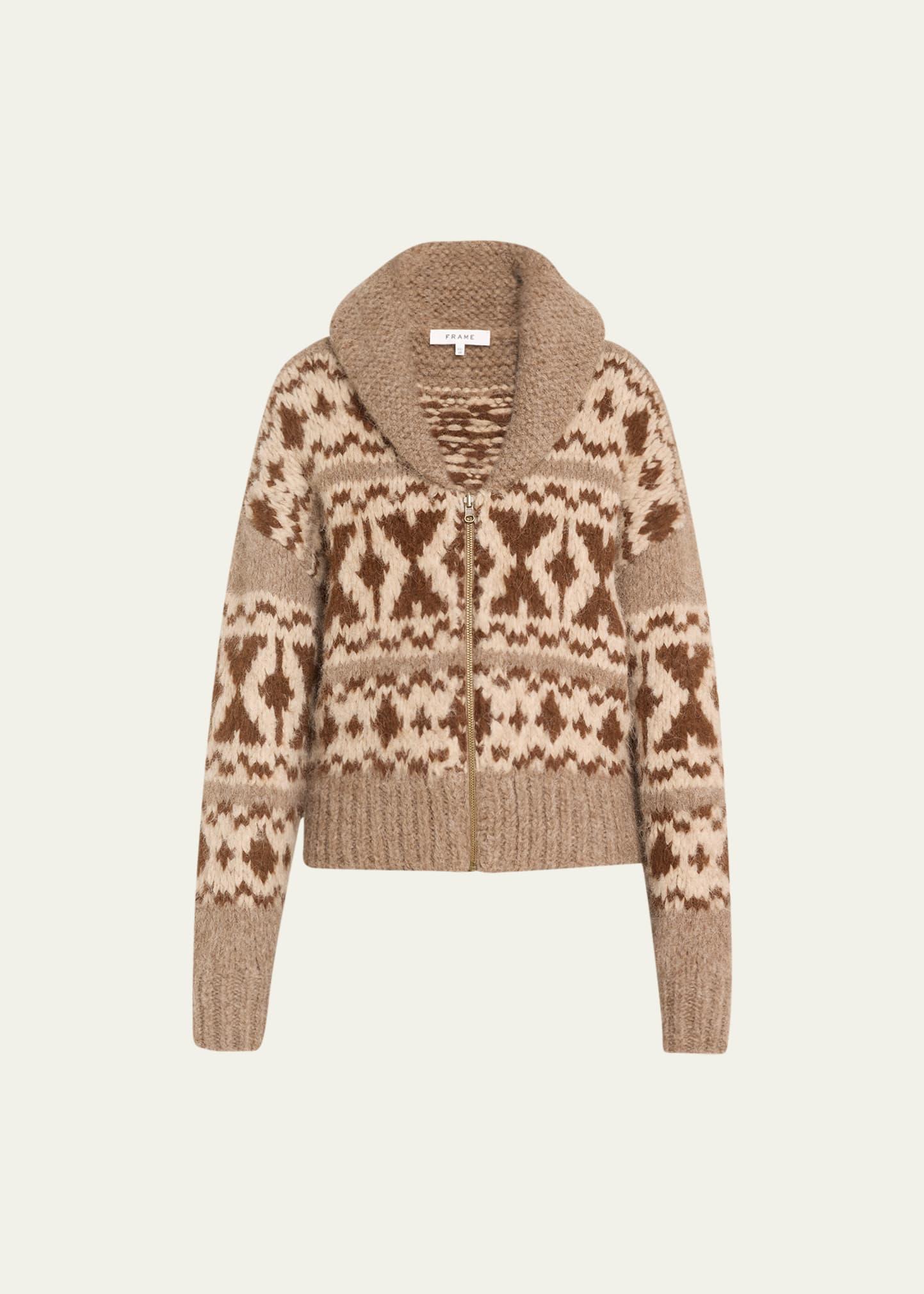 Fairisle Zip-Front Sweater Product Image