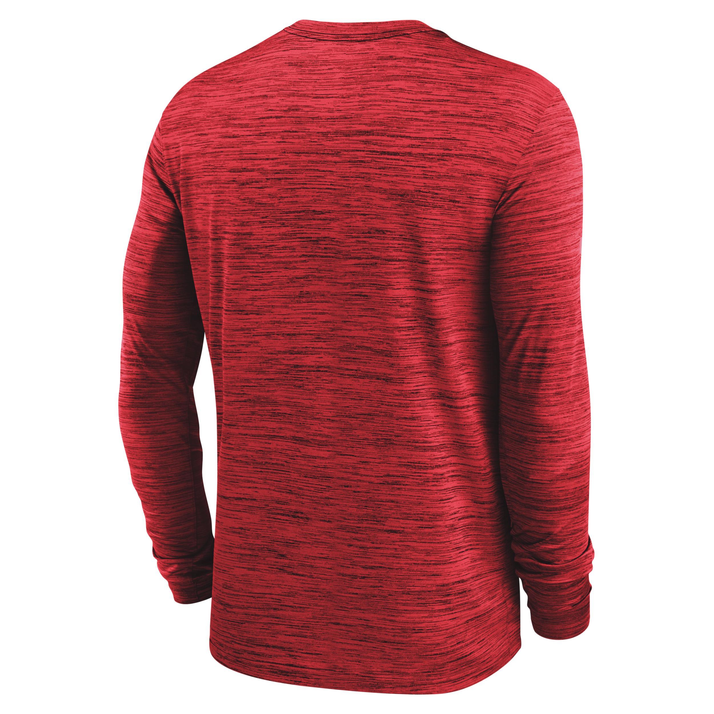 Nike Mens Scarlet Ohio State Buckeyes 2024 Sideline Velocity Performance Long Sleeve T-Shirt Product Image