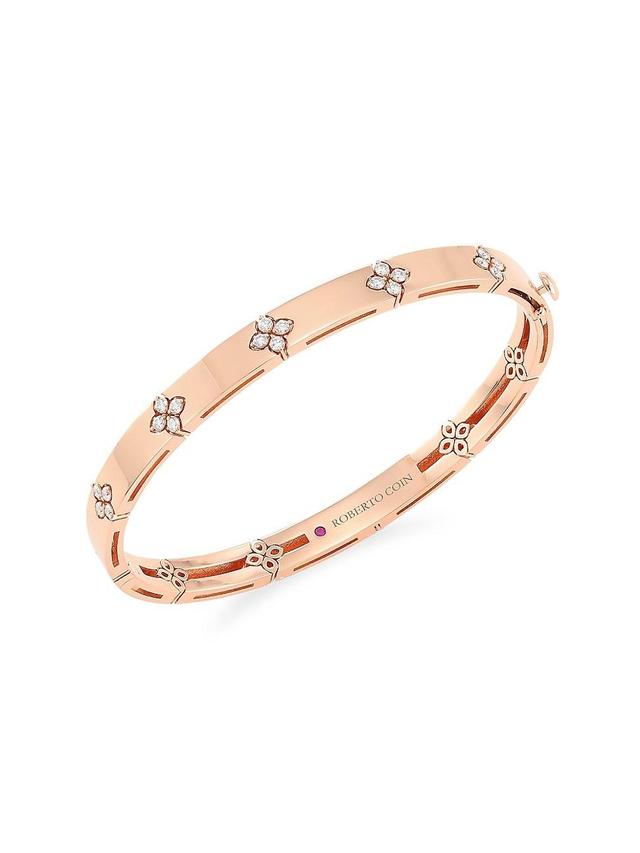 Womens Love In Verona 18K Rose Gold & Diamond Bangle Bracelet Product Image