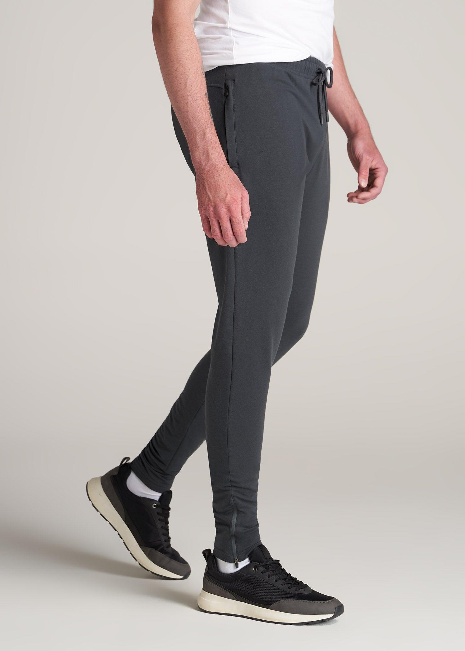 SLIM-FIT Lightweight French Terry Joggers for Tall Men in Iron Grey Product Image