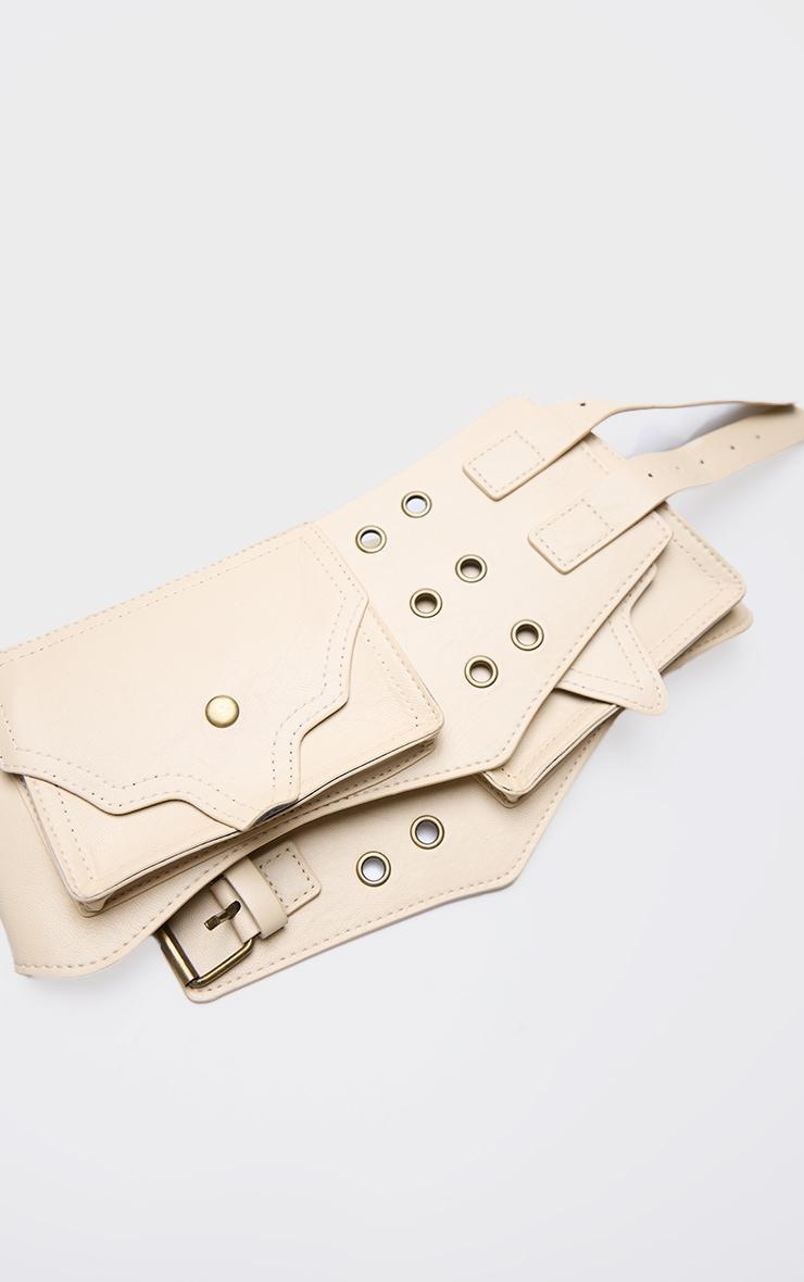 Cream PU Utility Western Buckle Waist Belt Product Image