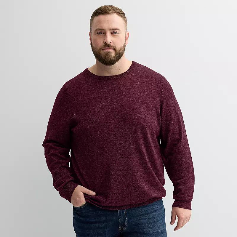 Big & Tall Sonoma Goods For Life Crewneck Sweater, Mens Navy Black Grey Product Image