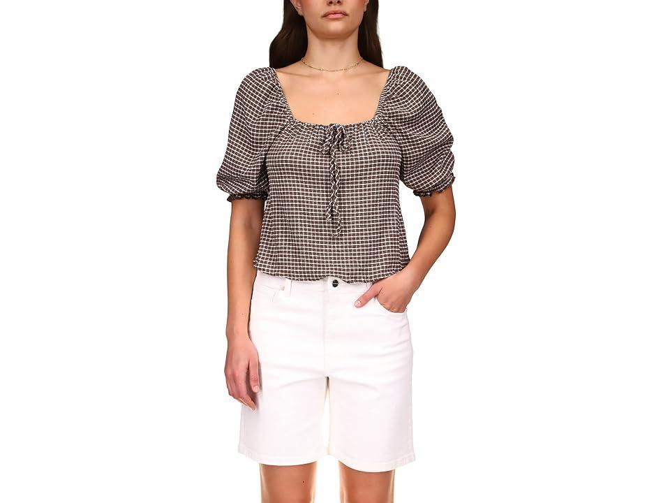 Sanctuary Remember Me Gingham Top (Chocolate Gingham) Women's Clothing product image