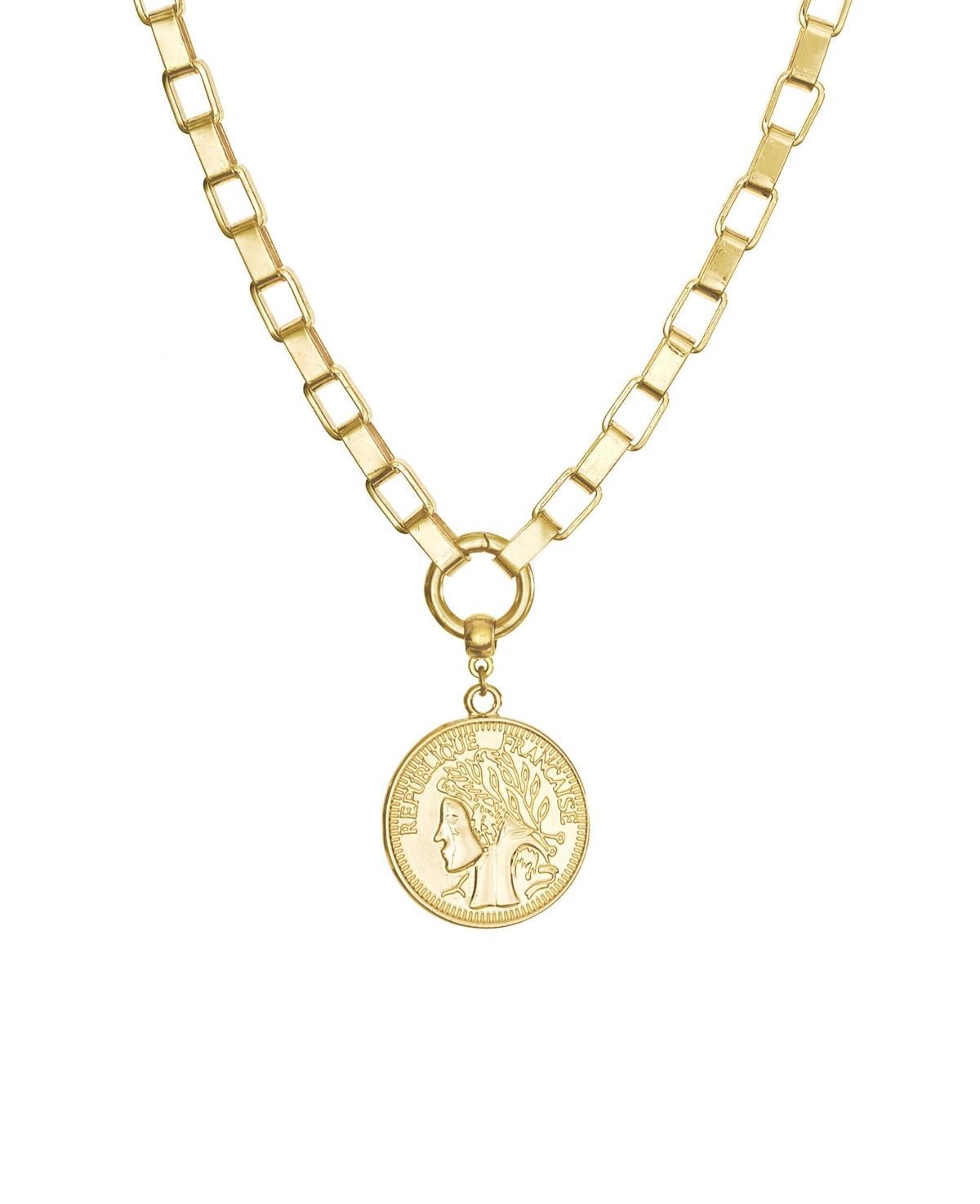 Ettika Womens 18k Gold Plated Travelers Coin Chain Necklace Product Image