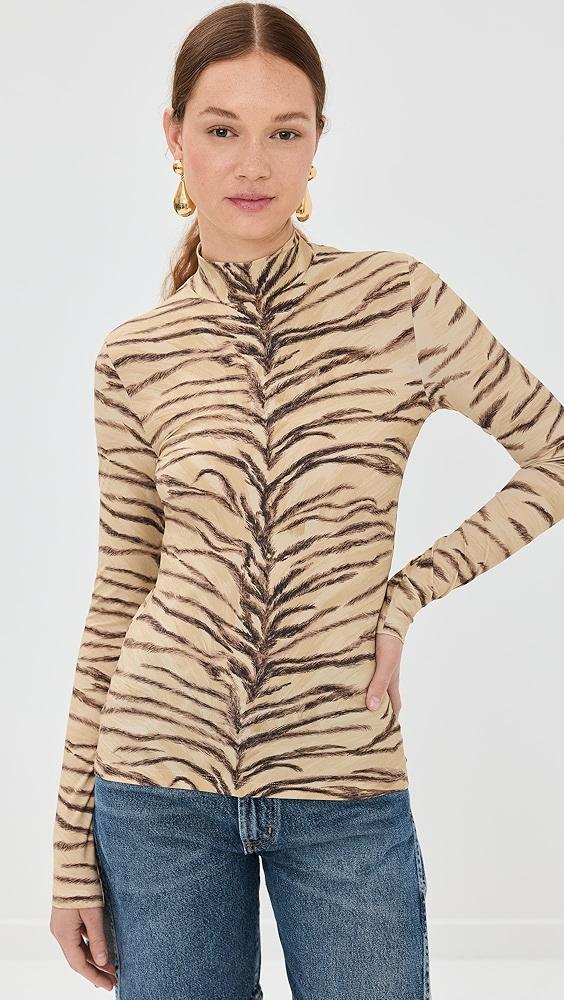 Stella McCartney Tiger Fluid Jersey Turtleneck | Shopbop Product Image