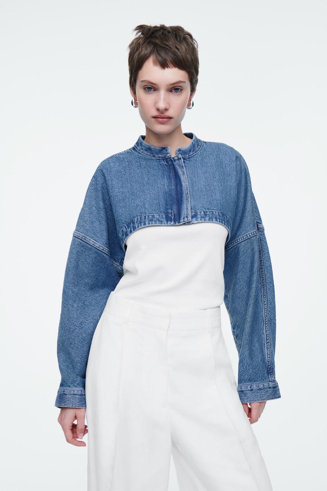 CROPPED HYBRID DENIM JACKET Product Image