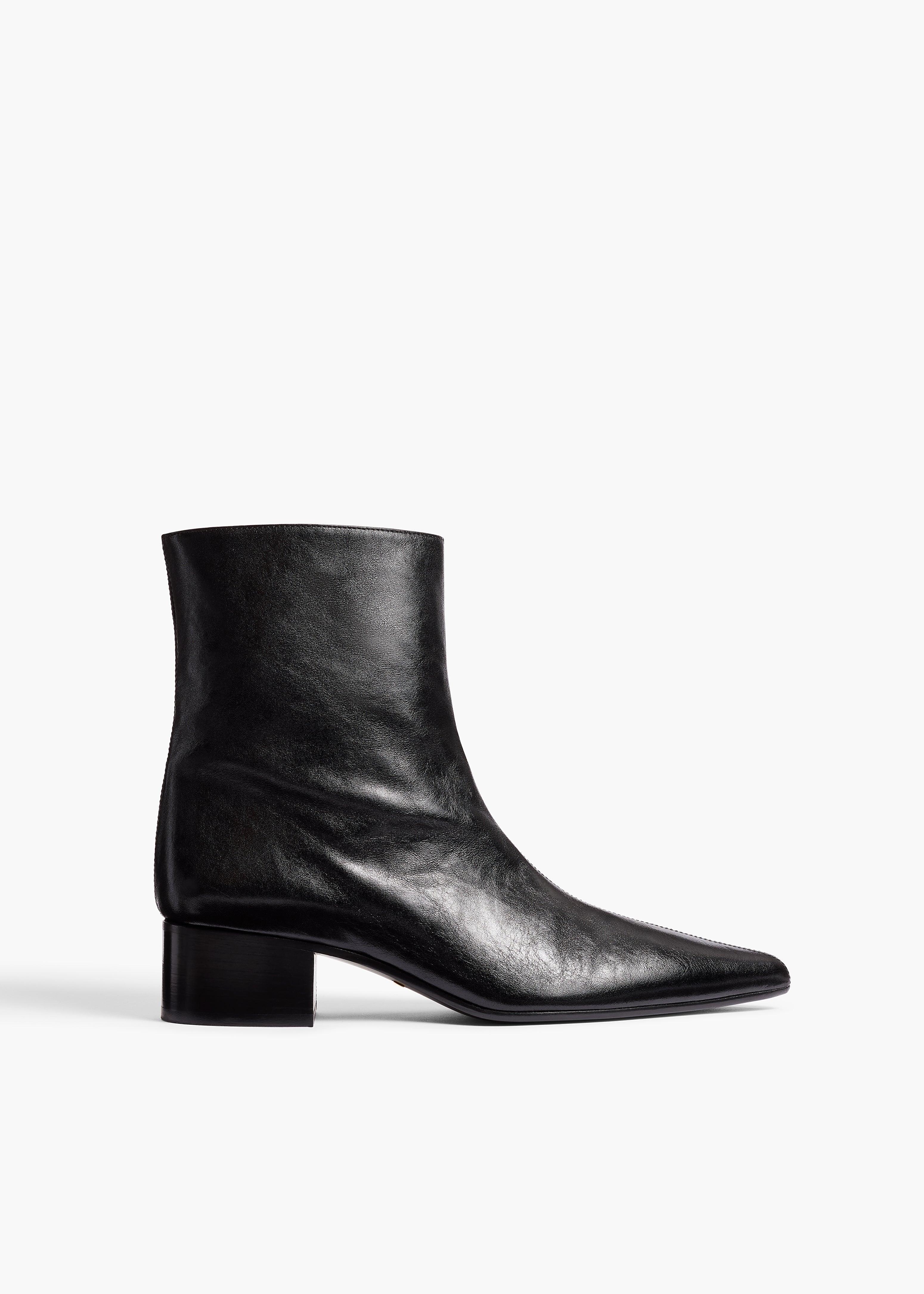 Andee Ankle Boot in Black Glazed Leather Product Image