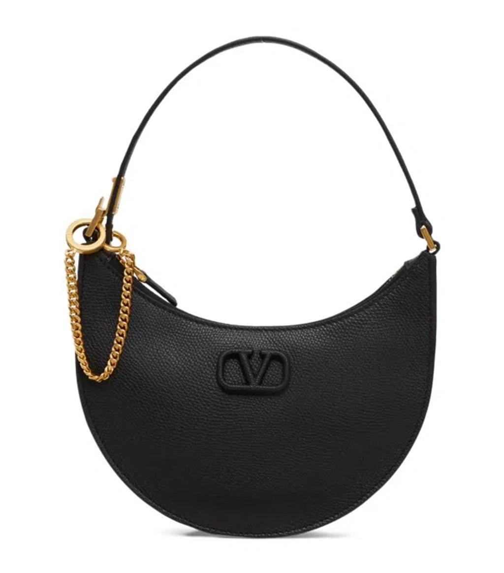 Vlogo Mini Textured-leather Shoulder Bag In Black Product Image