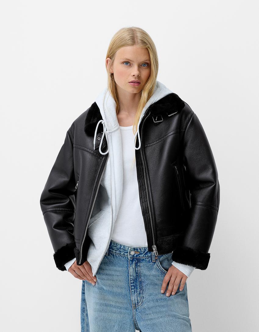 Faux fur double-faced jacket product image