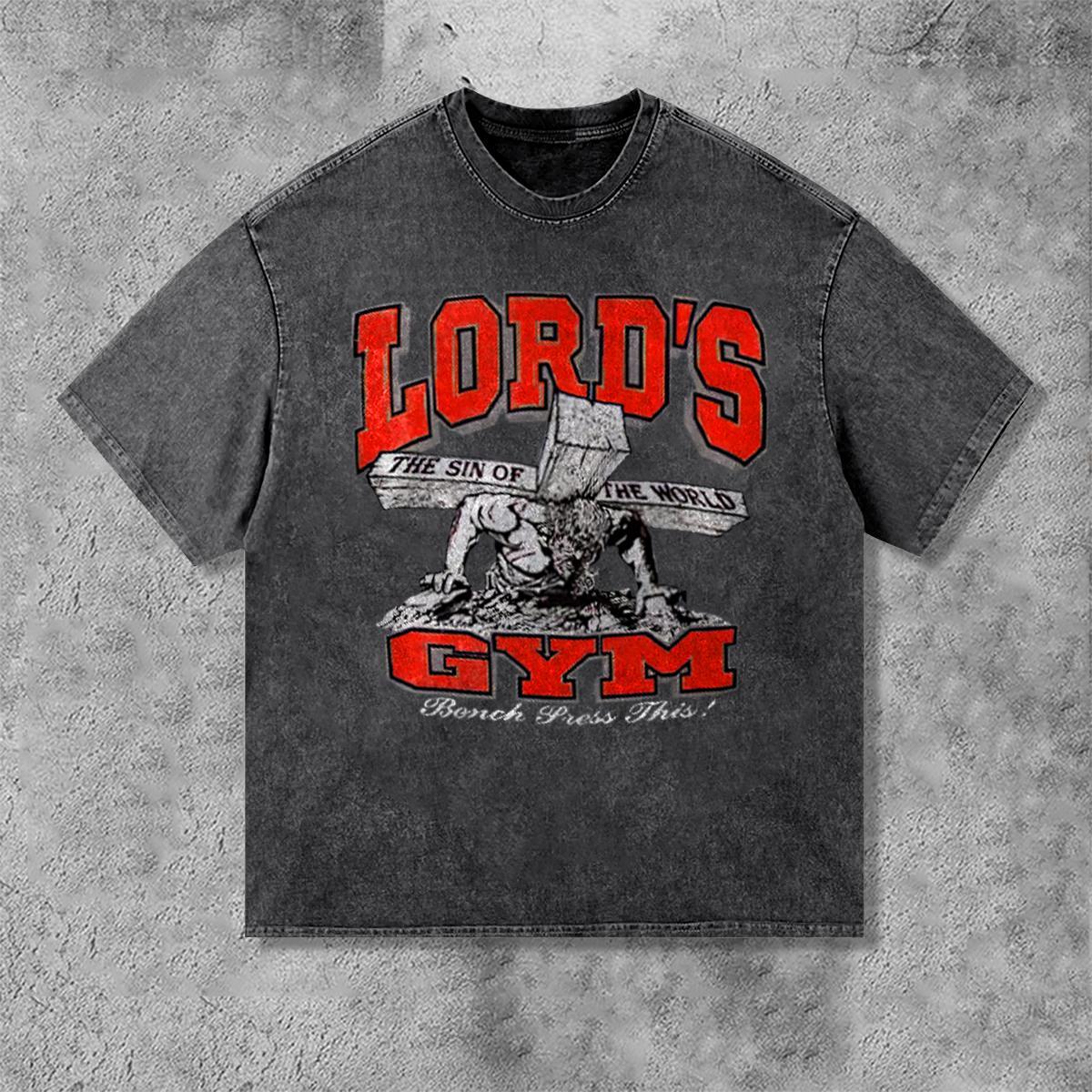 Lord's Gym Print Acid Washed T-Shirt Product Image