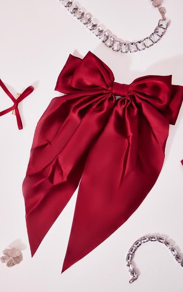 Cherry Red Oversized Bow Hair Clip Product Image