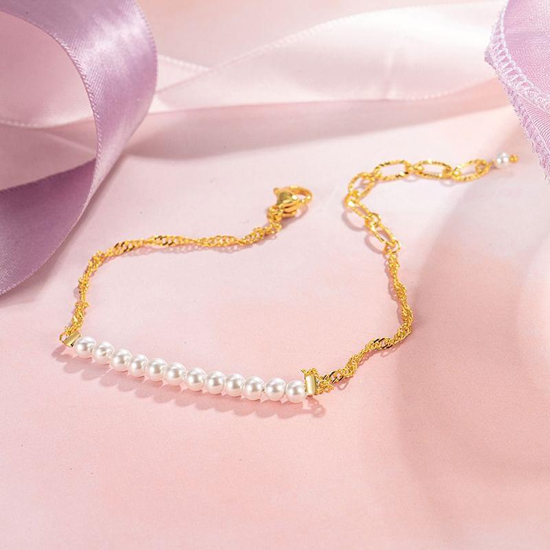 Faux Pearl Alloy Bracelet Product Image