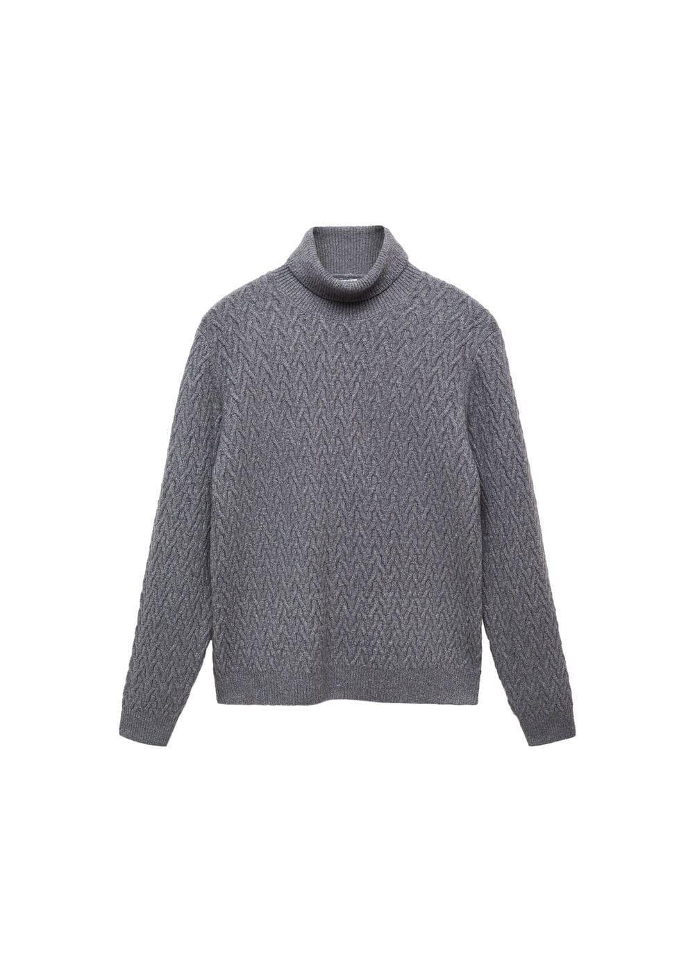 Braided turtleneck sweater - Men | MANGO USA Product Image