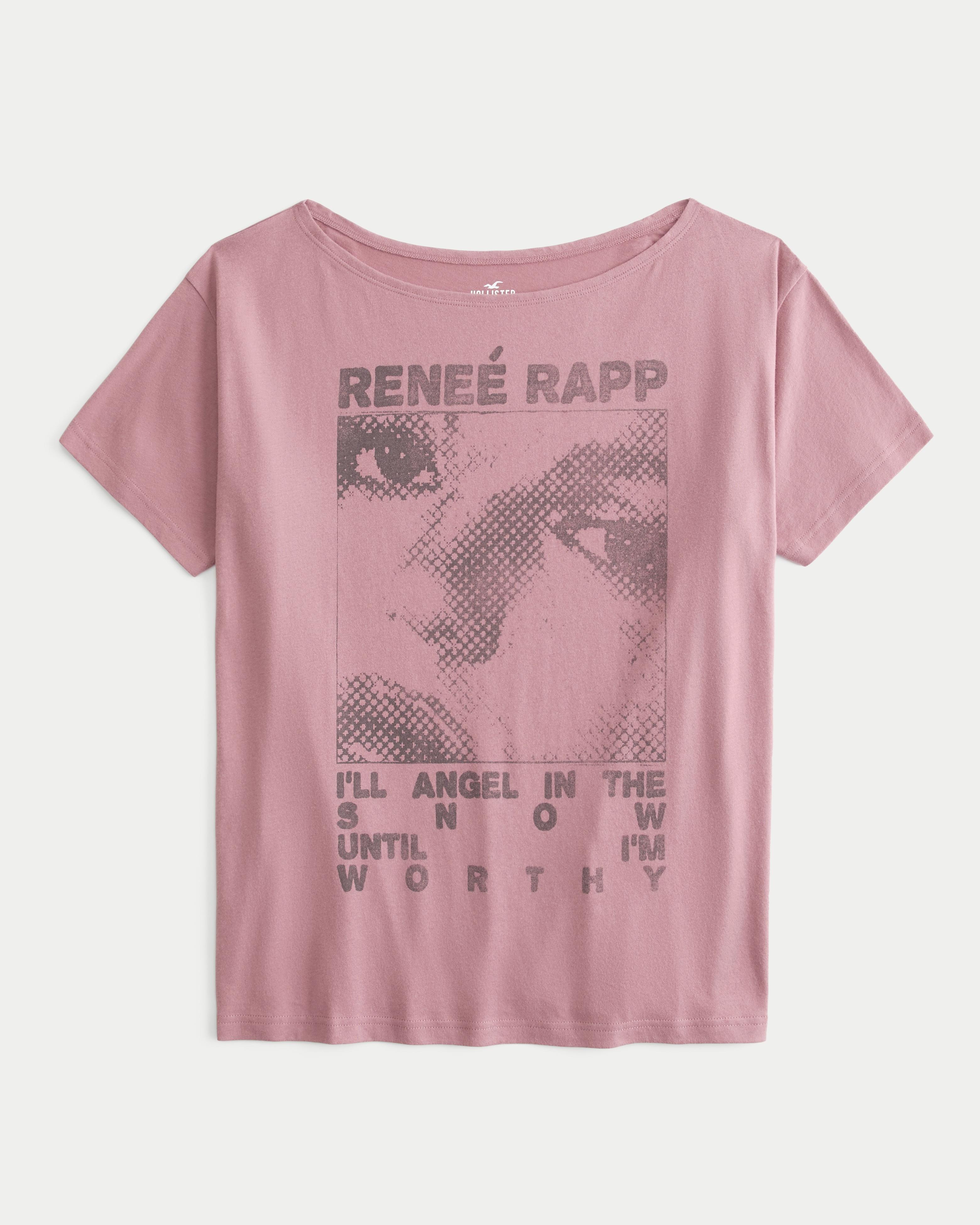 Oversized Off-the-Shoulder Reneé Rapp Graphic Tee Product Image