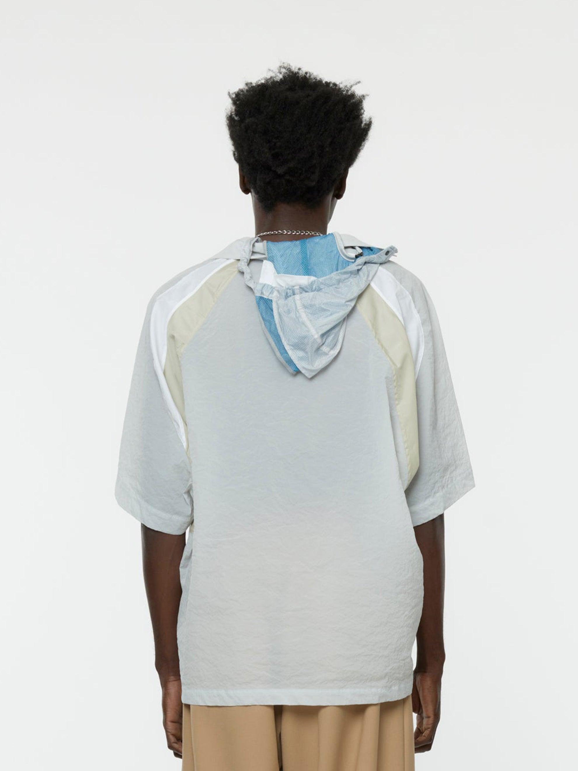 Half-Hood Button Overshirt (Light Grey) Product Image