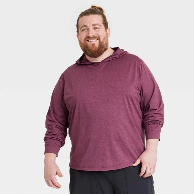 Mens Big Soft Stretch Hooded Long Sleeve Top - All In Motion Berry Purple 2XL Product Image