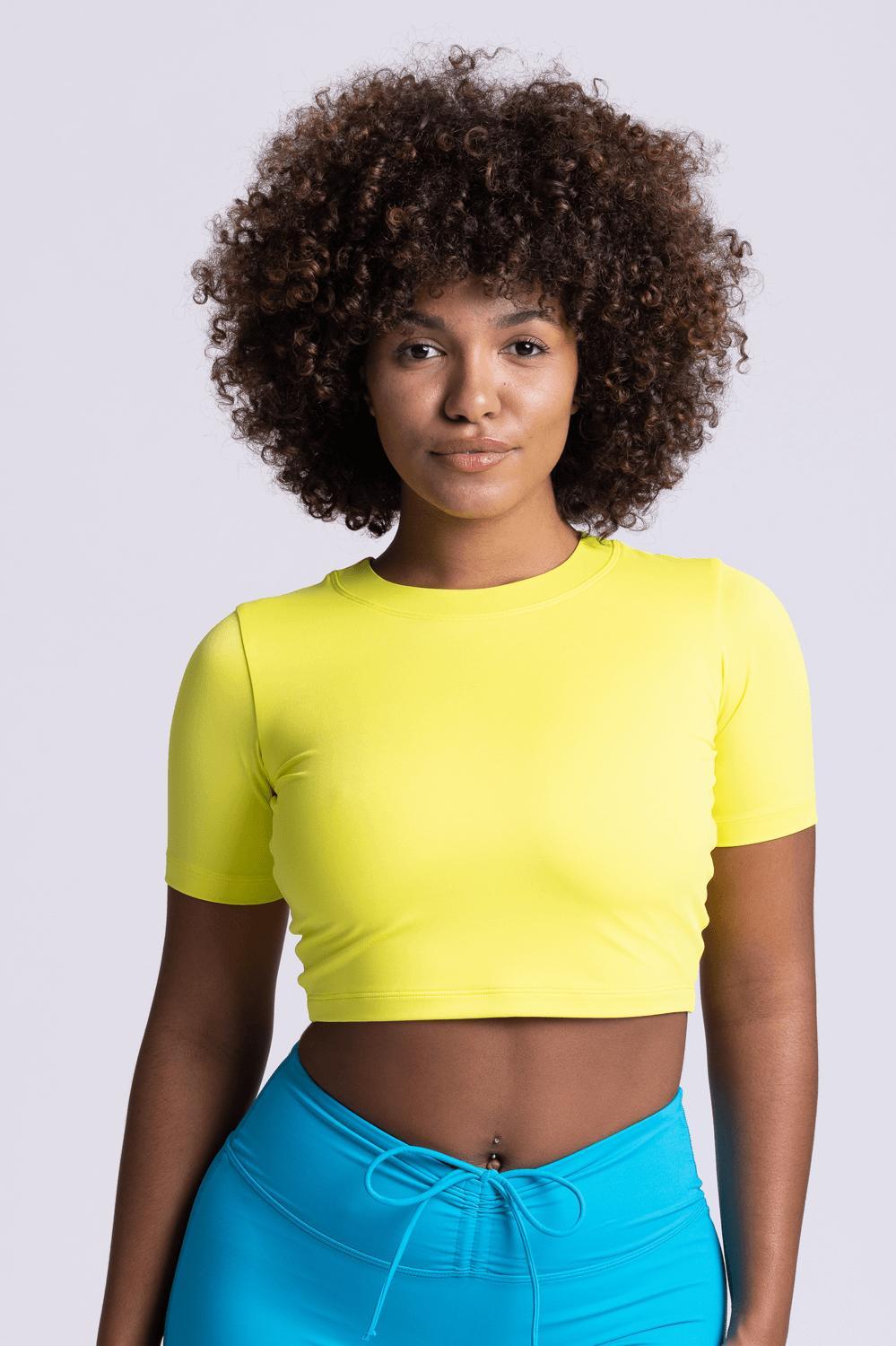 Aurora Short Sleeved Crop Rashie - Glowstick Female Product Image