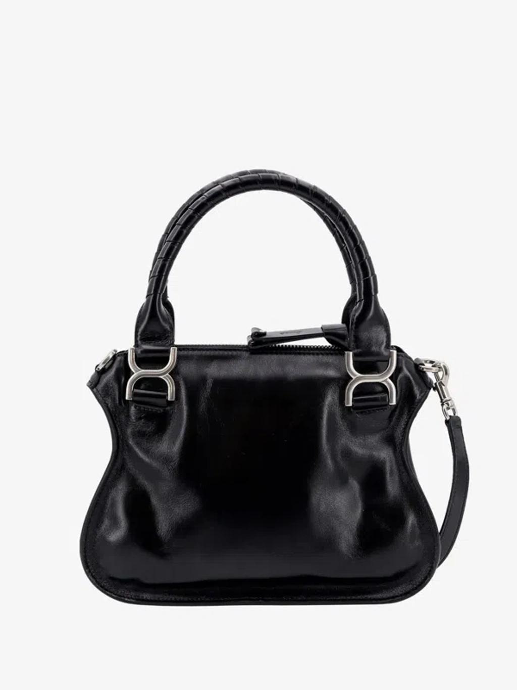 Chloe Woman Black Leather Small Marcie Handbag Product Image