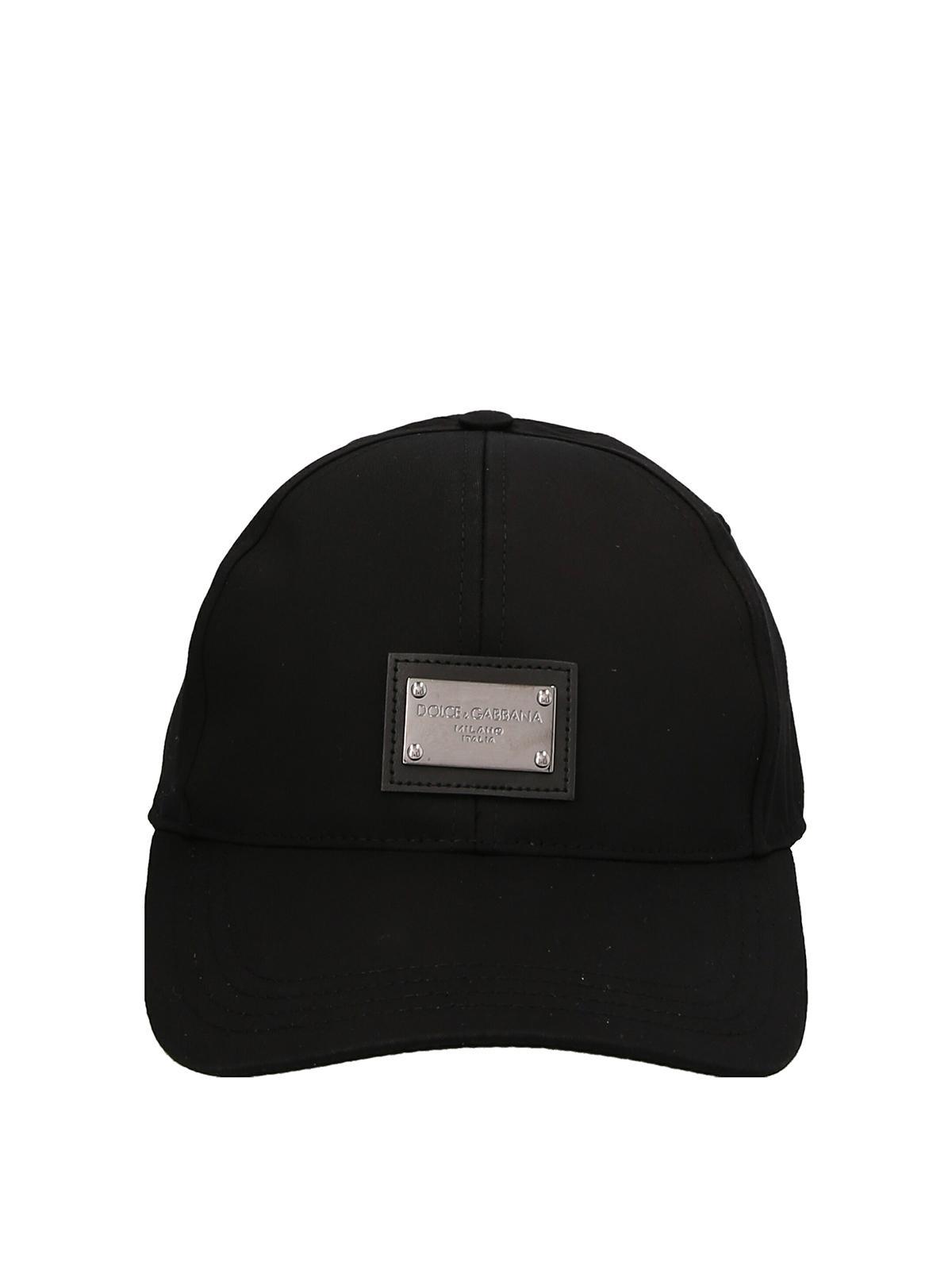 Logo Plaque Cap In Black Product Image