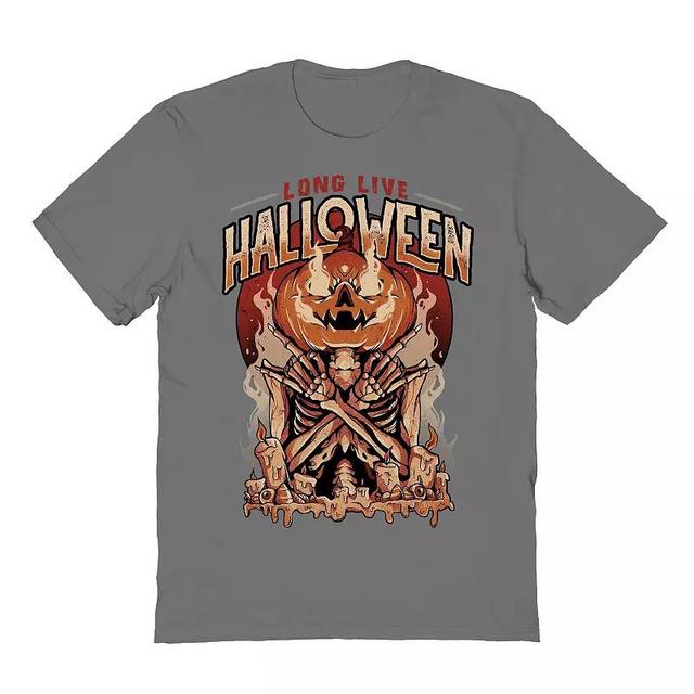 Mens Long Live Halloween Halloween Graphic Tee Grey Product Image