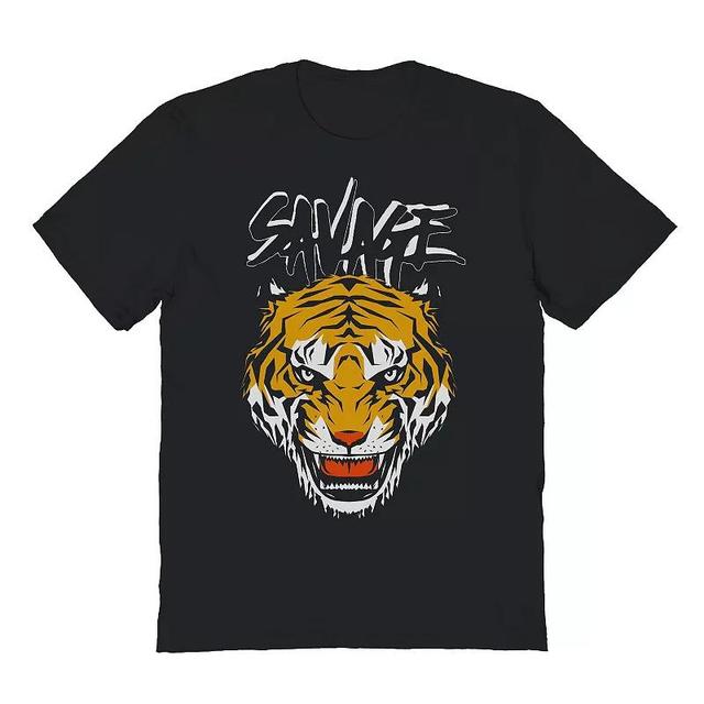 Mens Savage Growling Tiger Graphic Tee Product Image